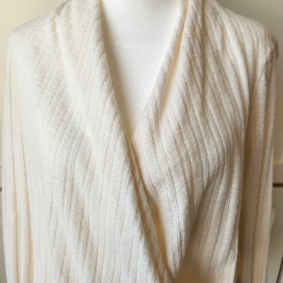 Maeve Anthropologie Womens Sweater Ivory Faux Wrap Front Long Sleeve Knit Xsmall - Picture 5 of 13